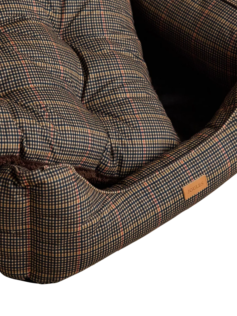 Joules Henson Check pet bed with padded sides, UK version