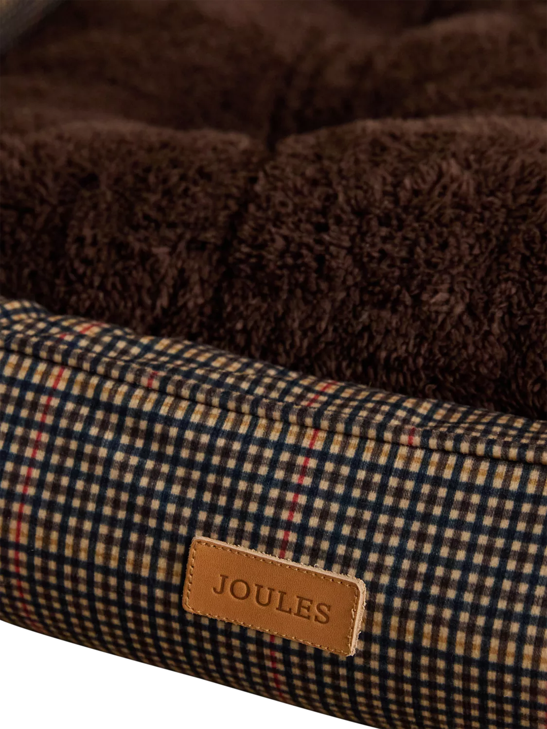 Joules Henson Check pet bed with padded sides, UK version