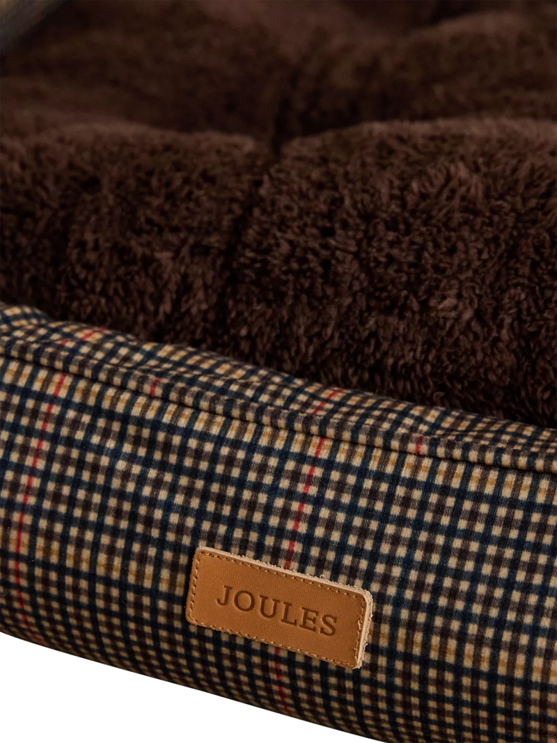 Joules Henson Check pet bed with padded sides, UK version