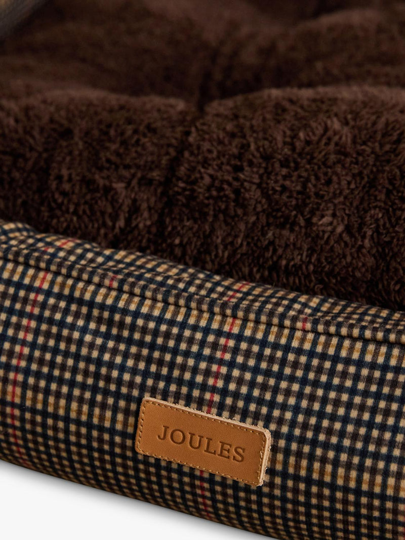 Joules Henson Check pet bed with padded sides, UK version