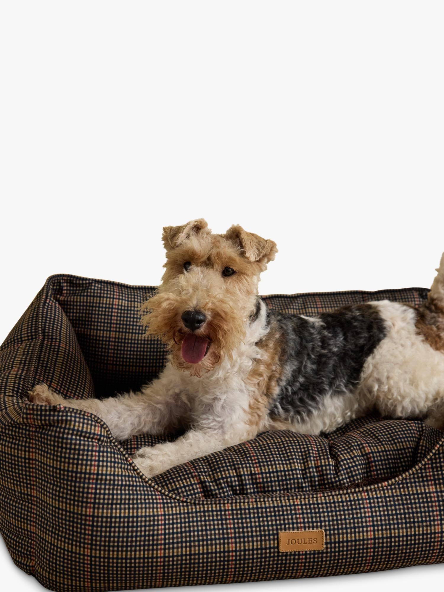 Joules Henson Check pet bed with padded sides, UK version