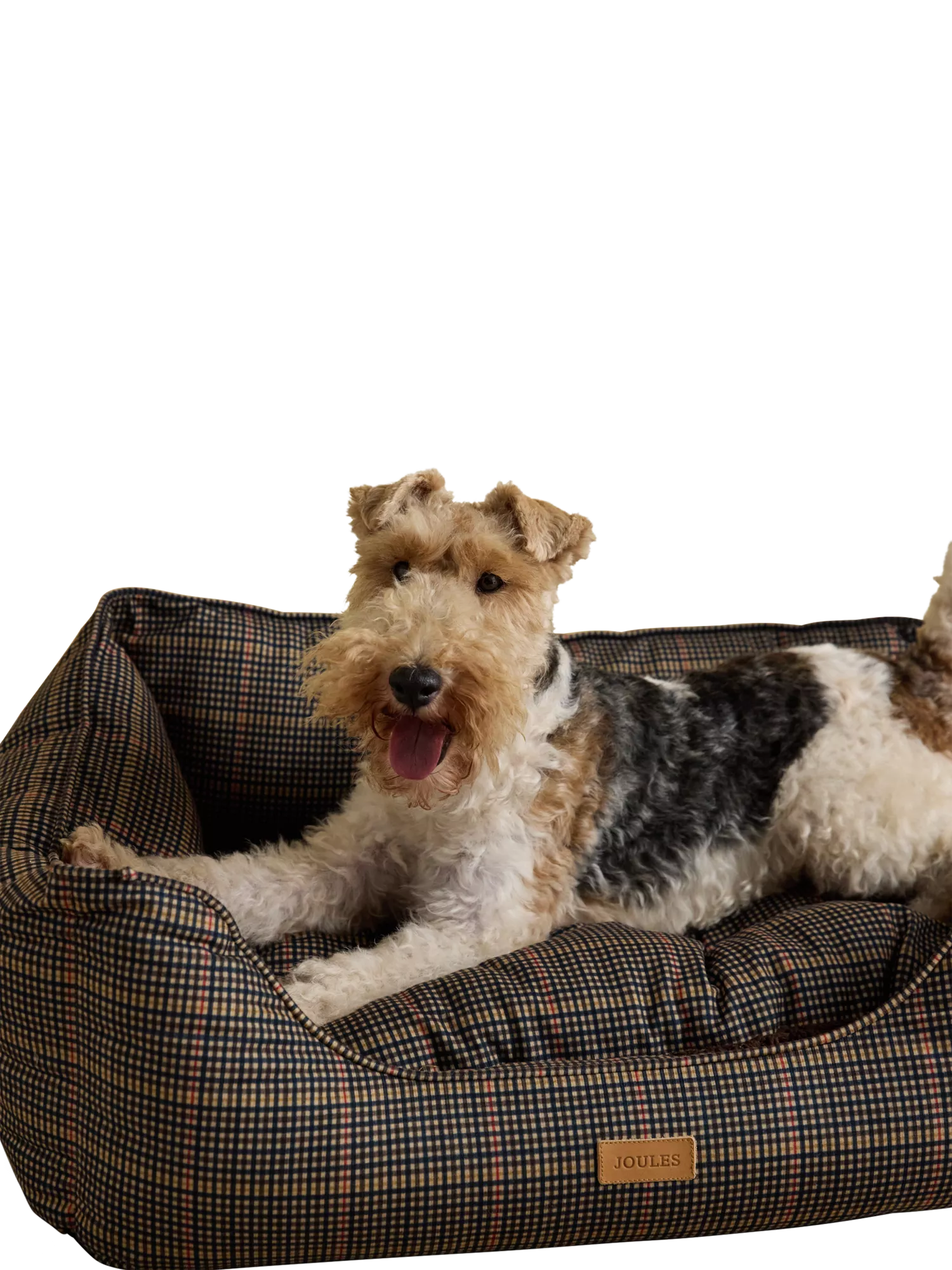 Joules Henson Check pet bed with padded sides, UK version