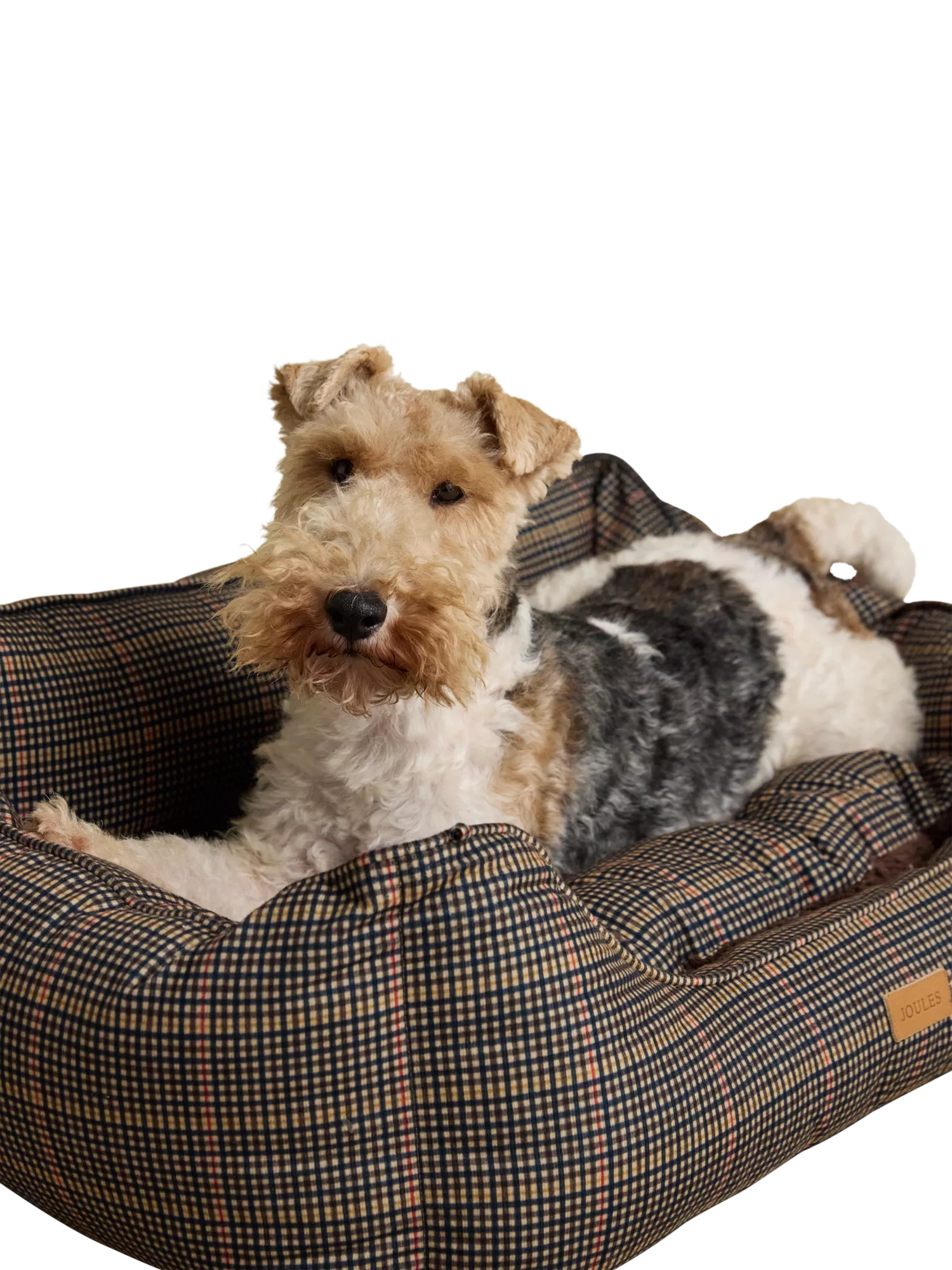Joules Henson Check pet bed with padded sides, UK version
