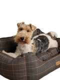 Joules Henson Check pet bed with padded sides, UK version