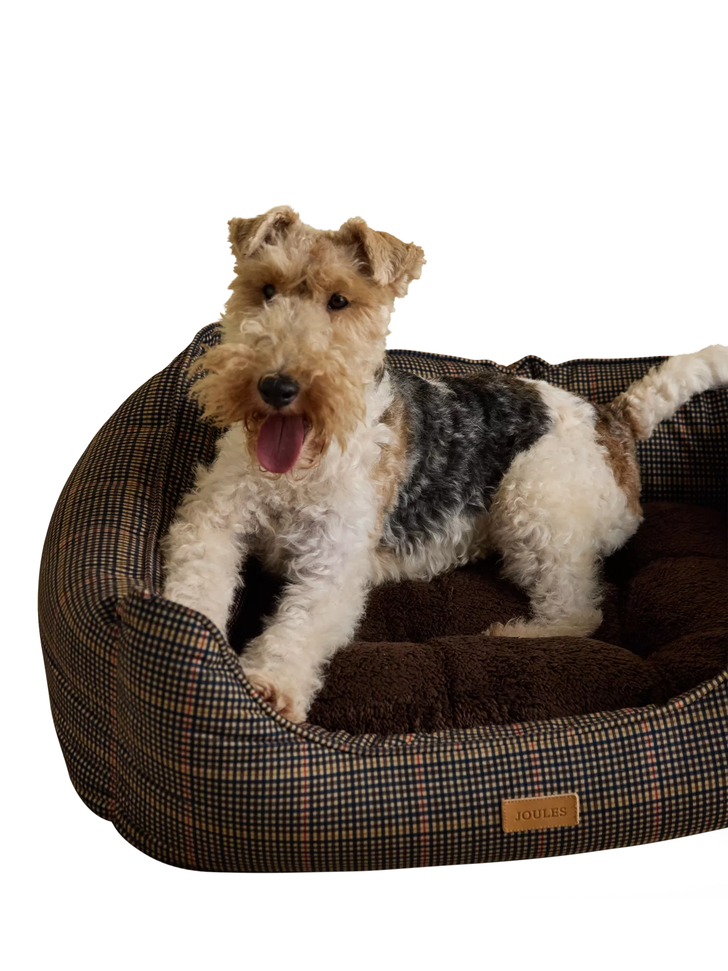 Joules Henson Check pet bed with padded sides, UK version