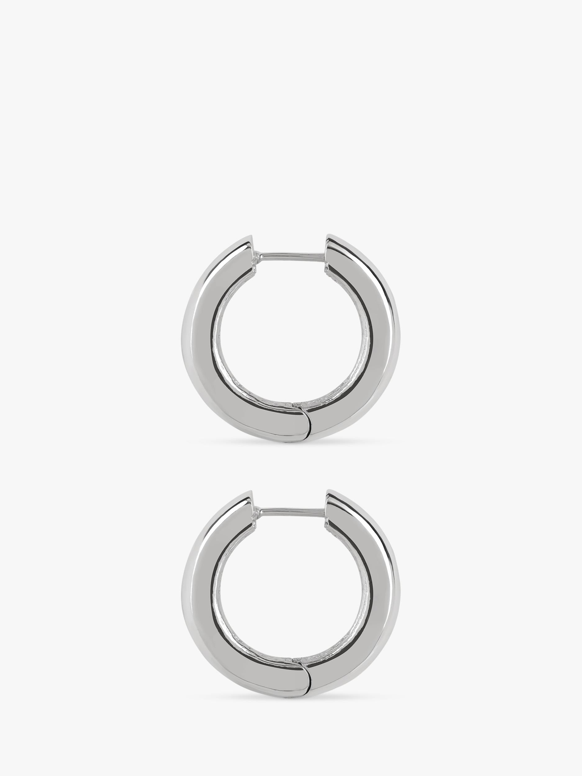 TUTTI silver hoop earrings with textured inner - British product