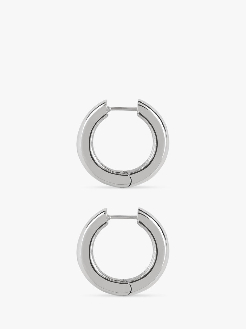 TUTTI silver hoop earrings with textured inner - British product