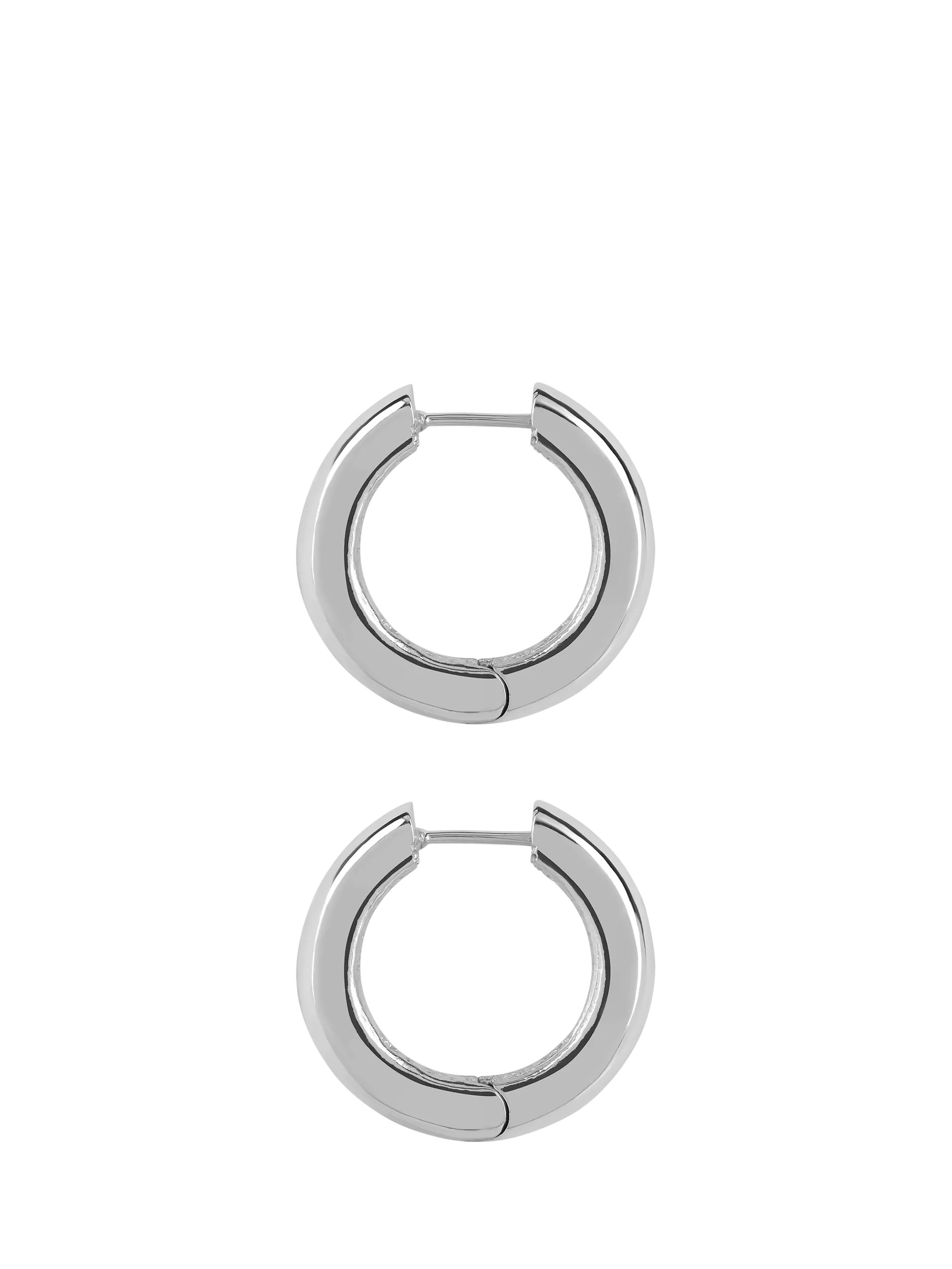 TUTTI silver hoop earrings with textured inner - British product