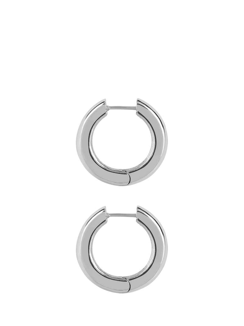 TUTTI silver hoop earrings with textured inner - British product