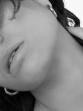 TUTTI silver hoop earrings with textured inner - British product
