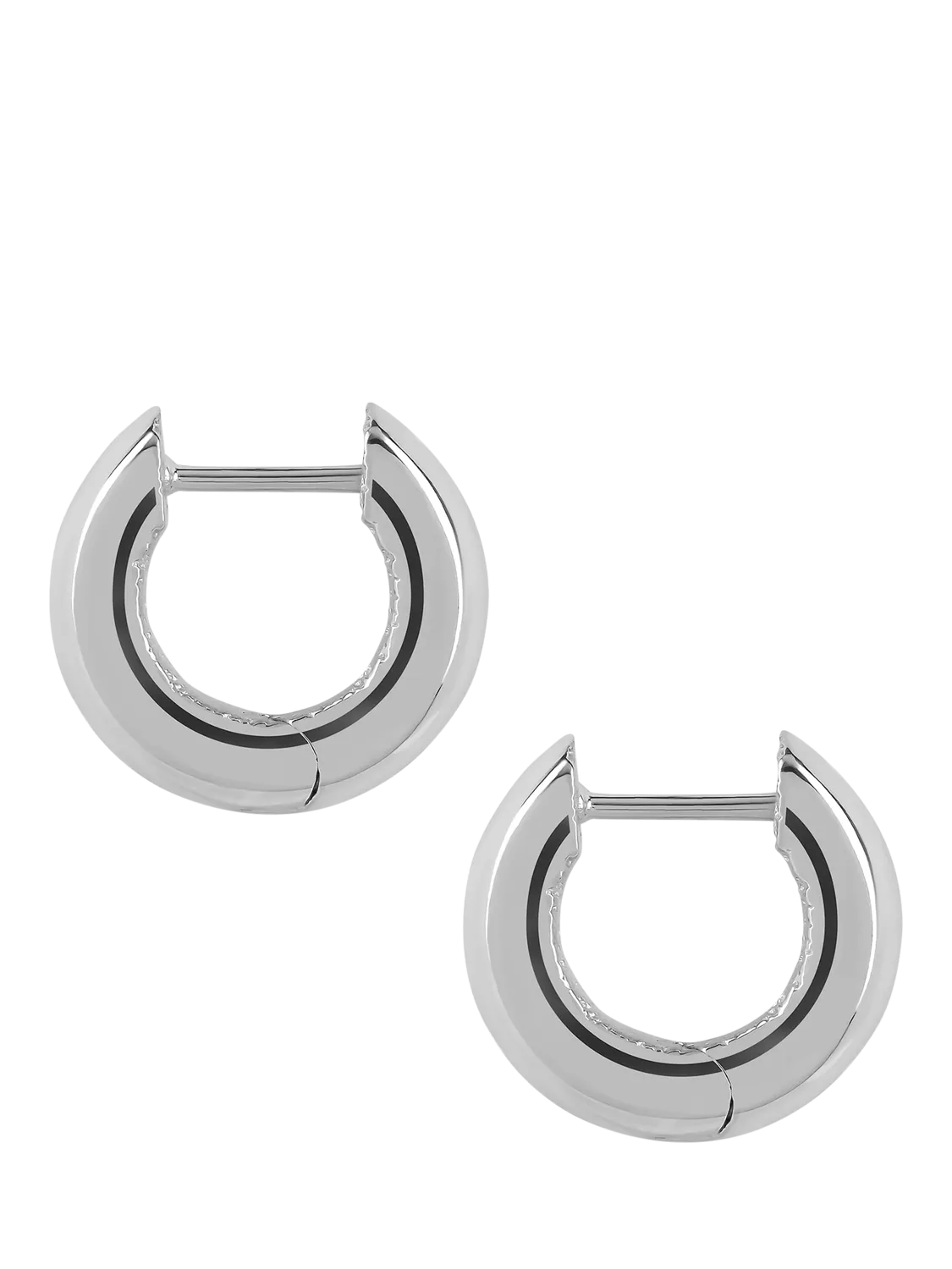 TUTTI waved hoop earrings in silver with textured finish (British brand)