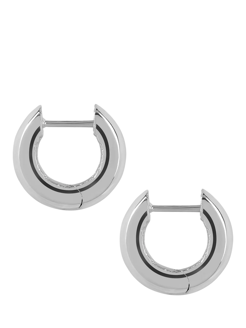 TUTTI waved hoop earrings in silver with textured finish (British brand)