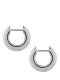 TUTTI waved hoop earrings in silver with textured finish (British brand)