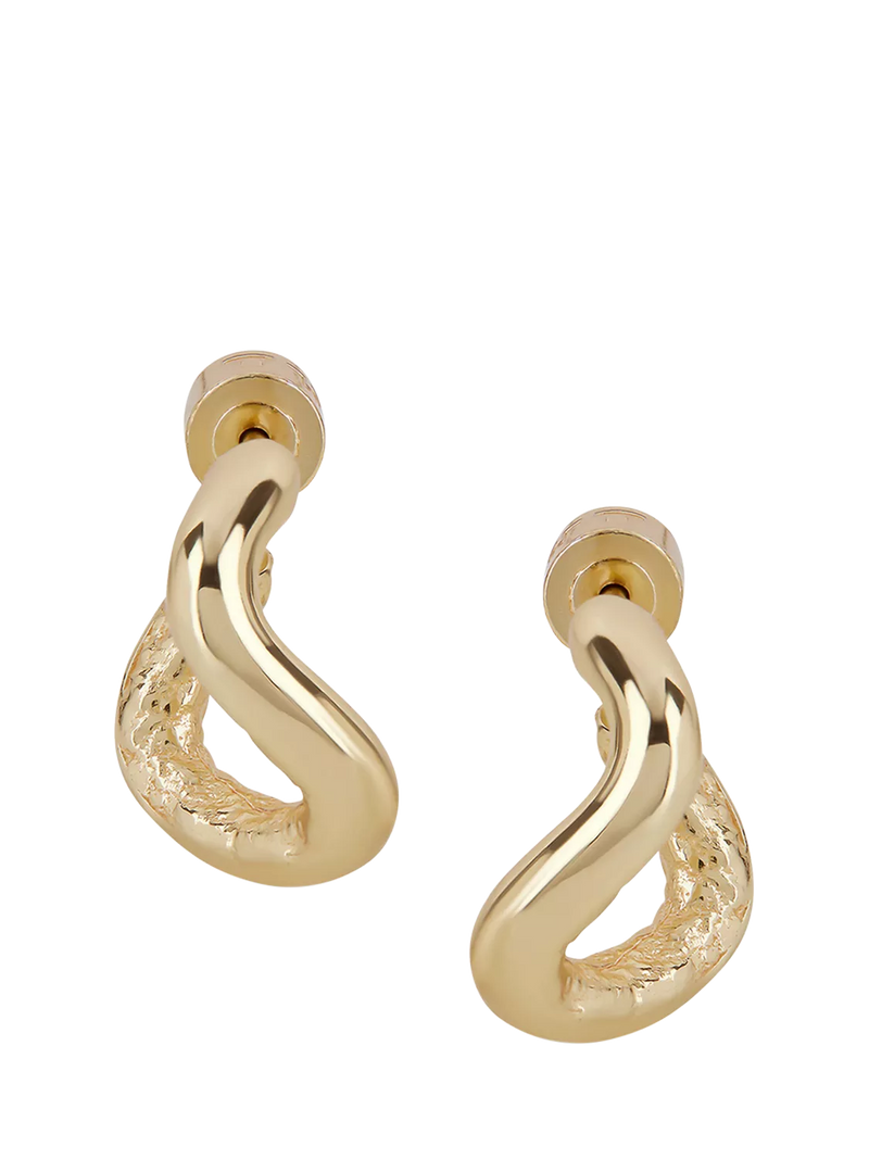 TUTTI gold plated waved hoop earrings, UK version