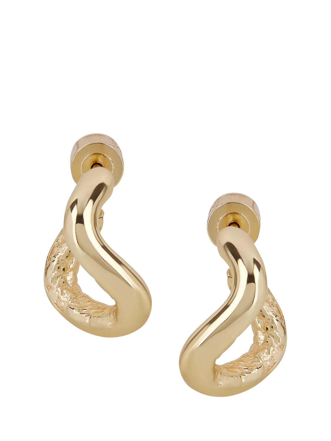 TUTTI gold plated waved hoop earrings, UK version