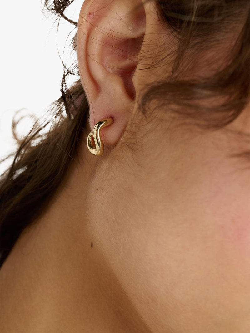 TUTTI gold plated waved hoop earrings, UK version