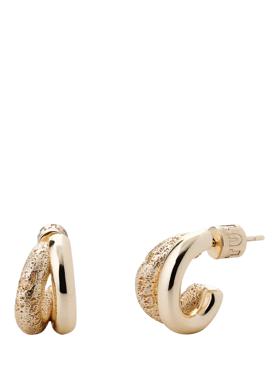 TUTTI gold plated double hoop earrings 1.6cm height, UK version