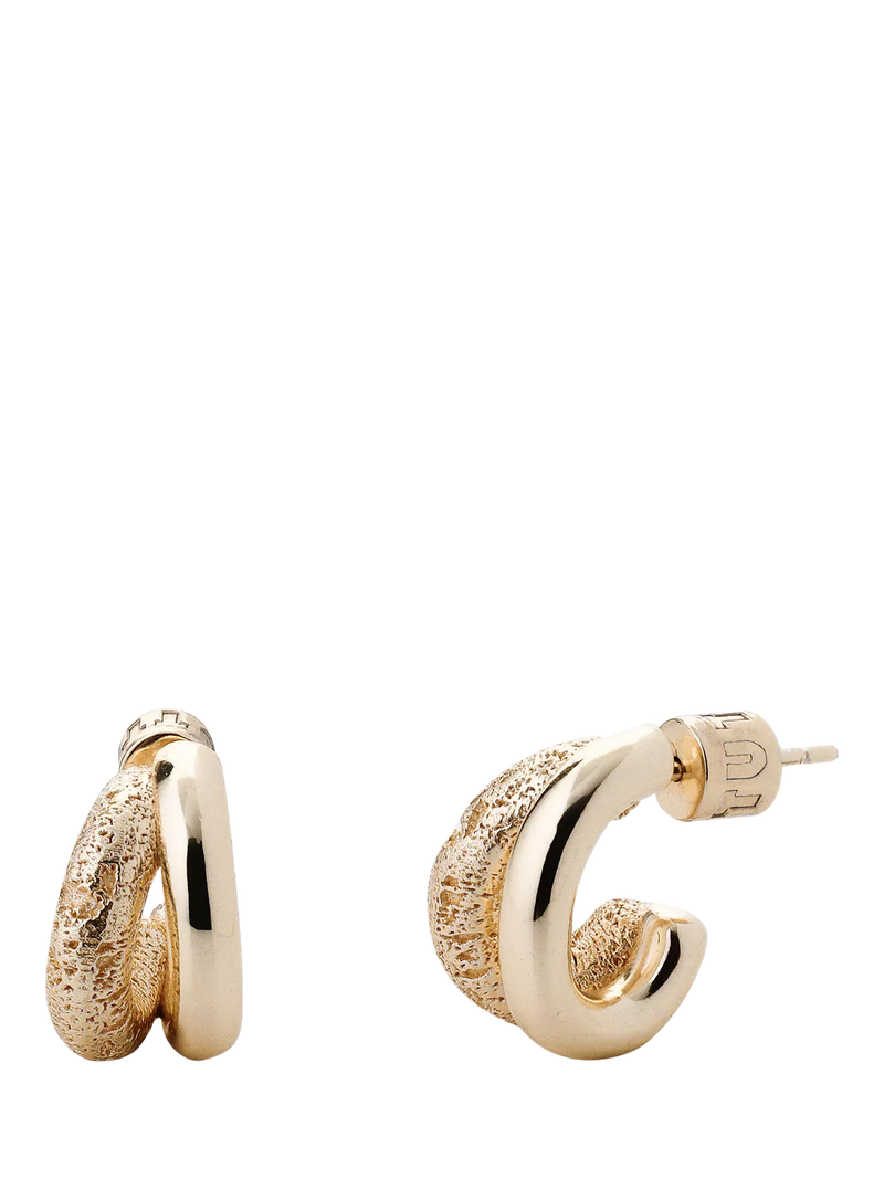 TUTTI gold plated double hoop earrings 1.6cm height, UK version
