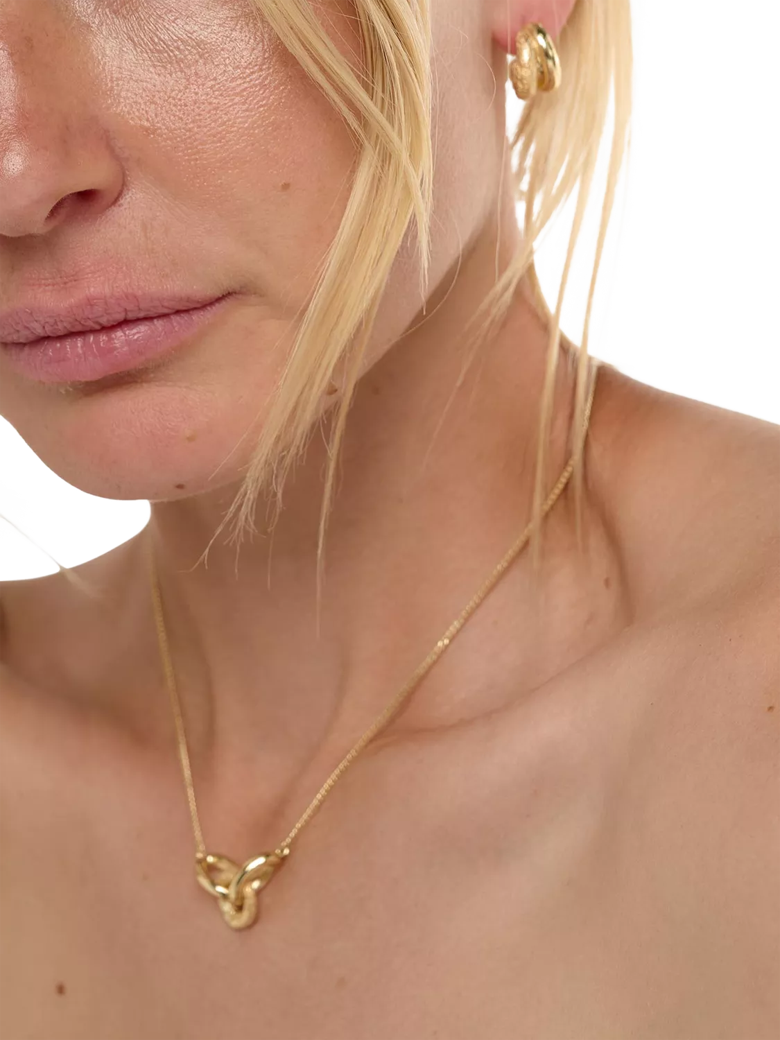TUTTI gold plated double hoop earrings 1.6cm height, UK version