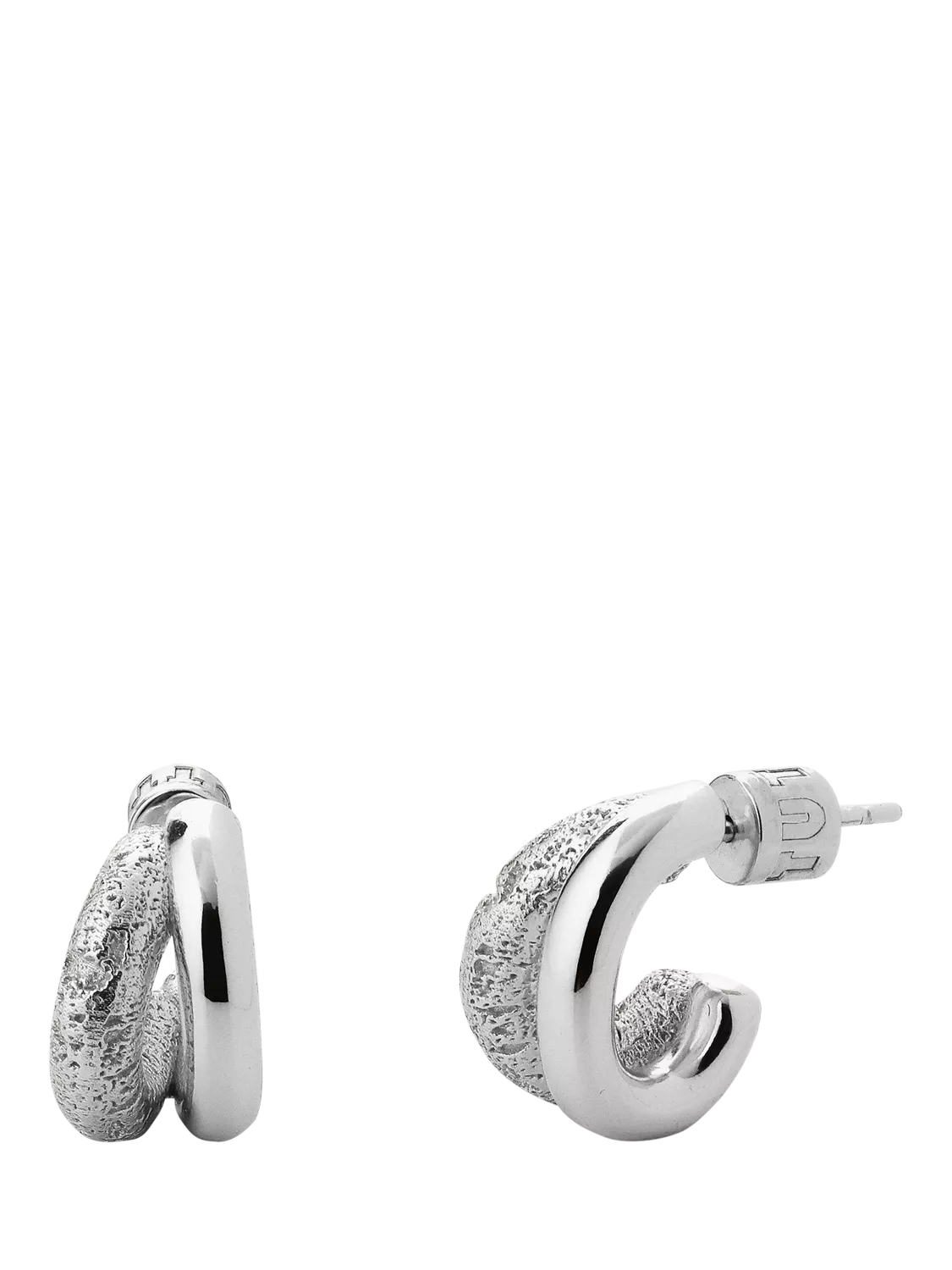 TUTTI Mirage double hoop earrings silver plated, UK version