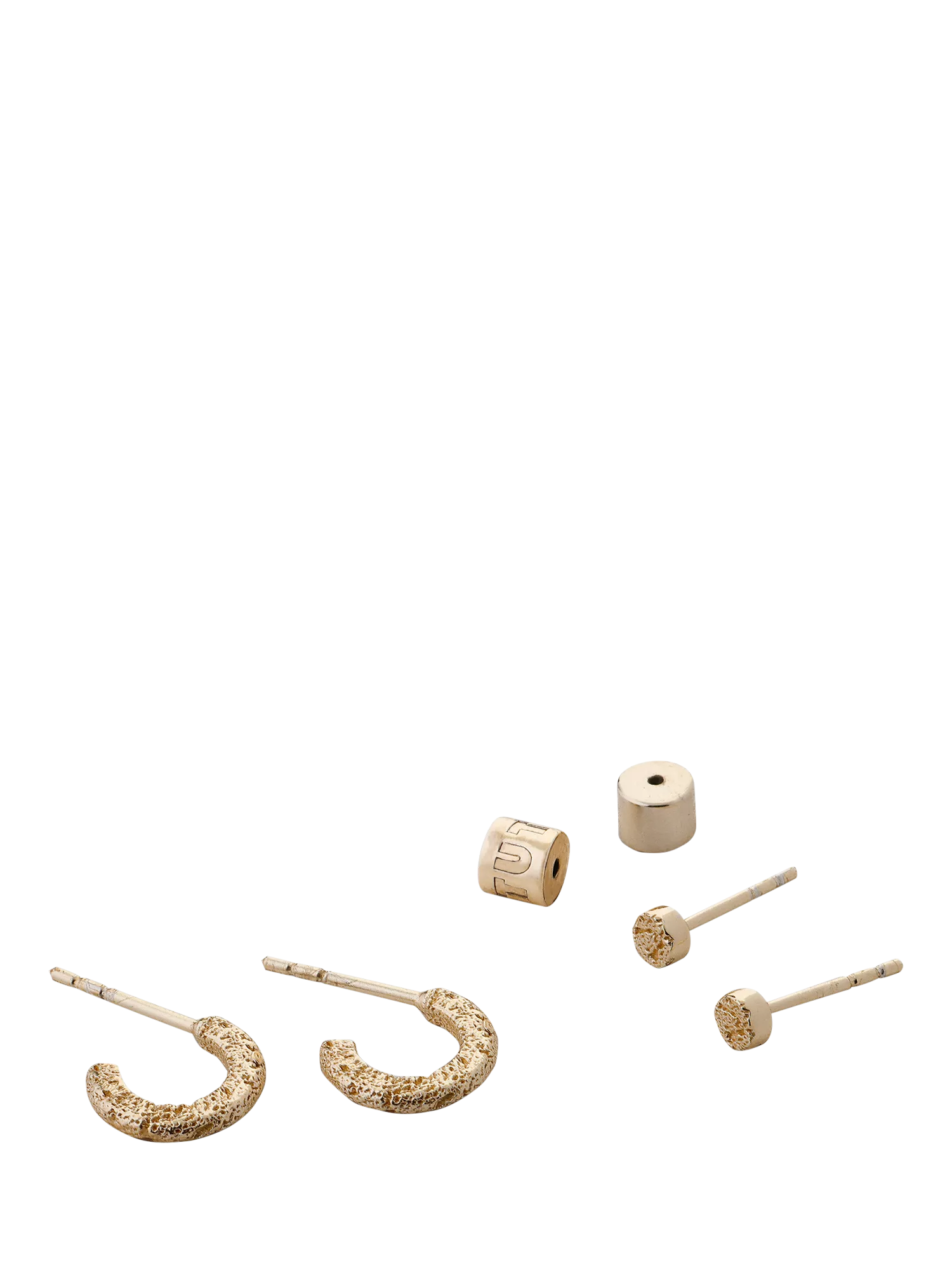 TUTTI earrings set textured gold pack of 2, UK version