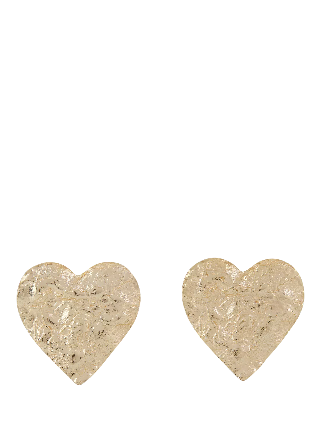 TUTTI gold plated flat heart stud earrings, UK version