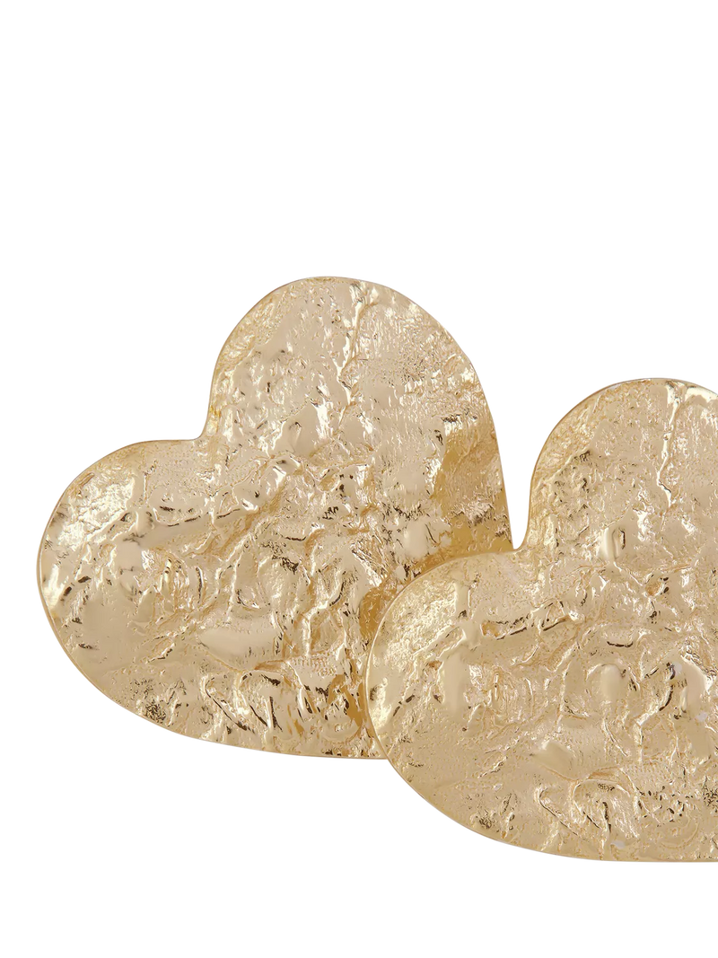 TUTTI gold plated flat heart stud earrings, UK version