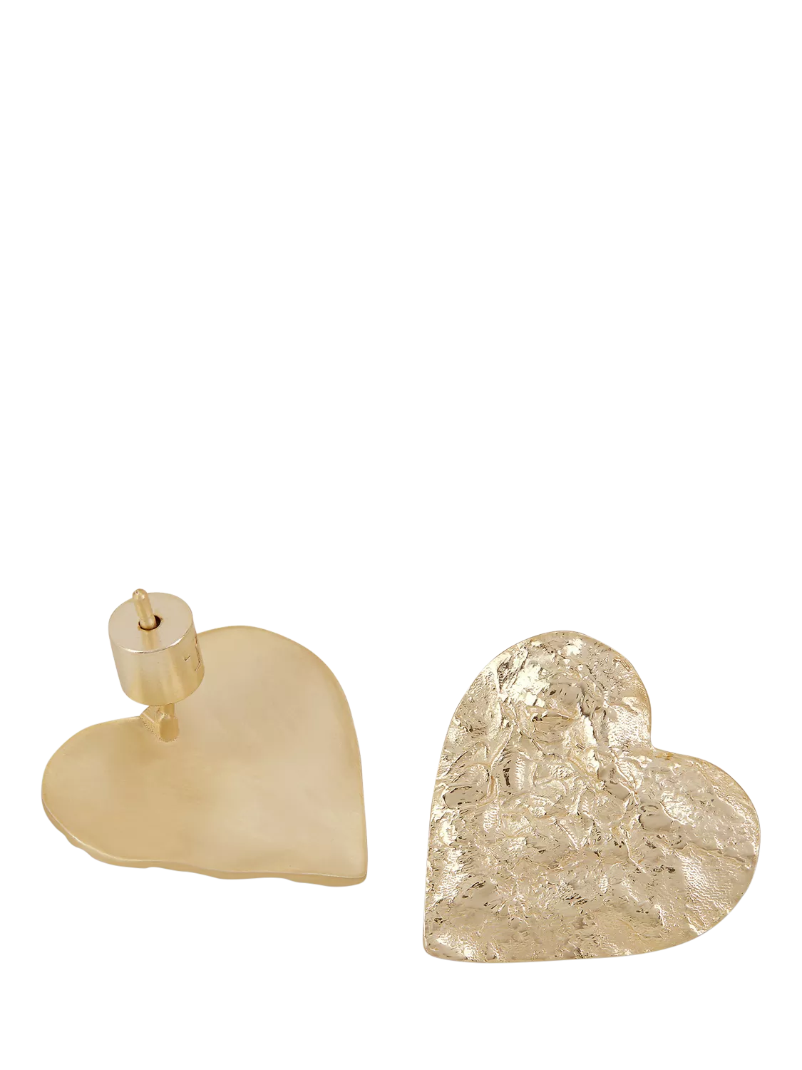 TUTTI gold plated flat heart stud earrings, UK version