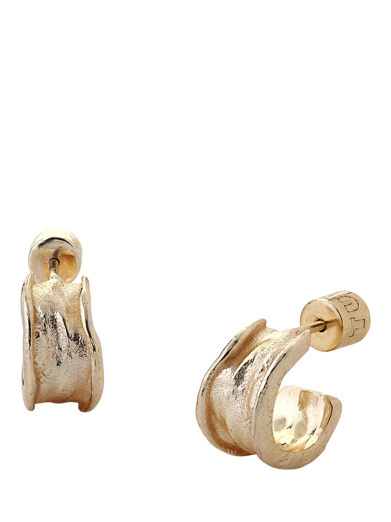 TUTTI small hoop earrings gold-plated recycled brass, imported from the UK