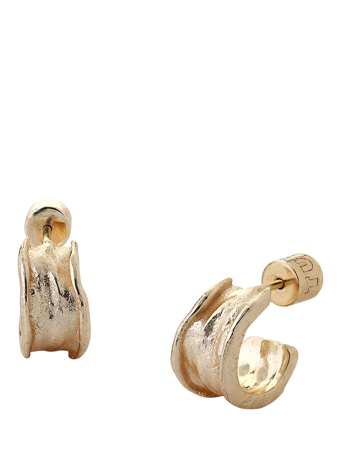 TUTTI small hoop earrings gold-plated recycled brass, imported from the UK