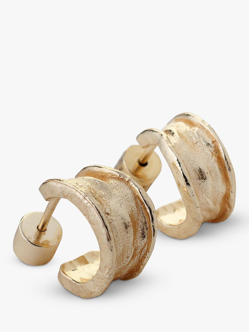 TUTTI small hoop earrings gold-plated recycled brass, imported from the UK