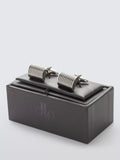 John Lewis ribbed dome cufflinks silver - British product
