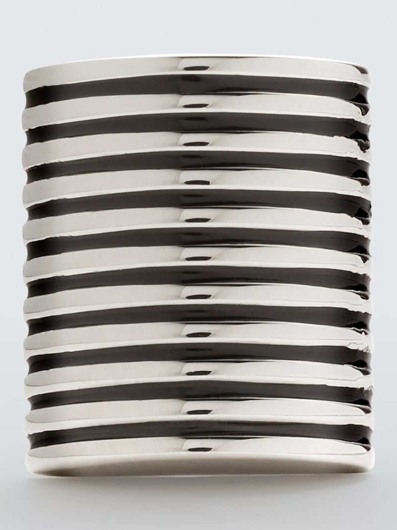 John Lewis ribbed dome cufflinks silver - British product