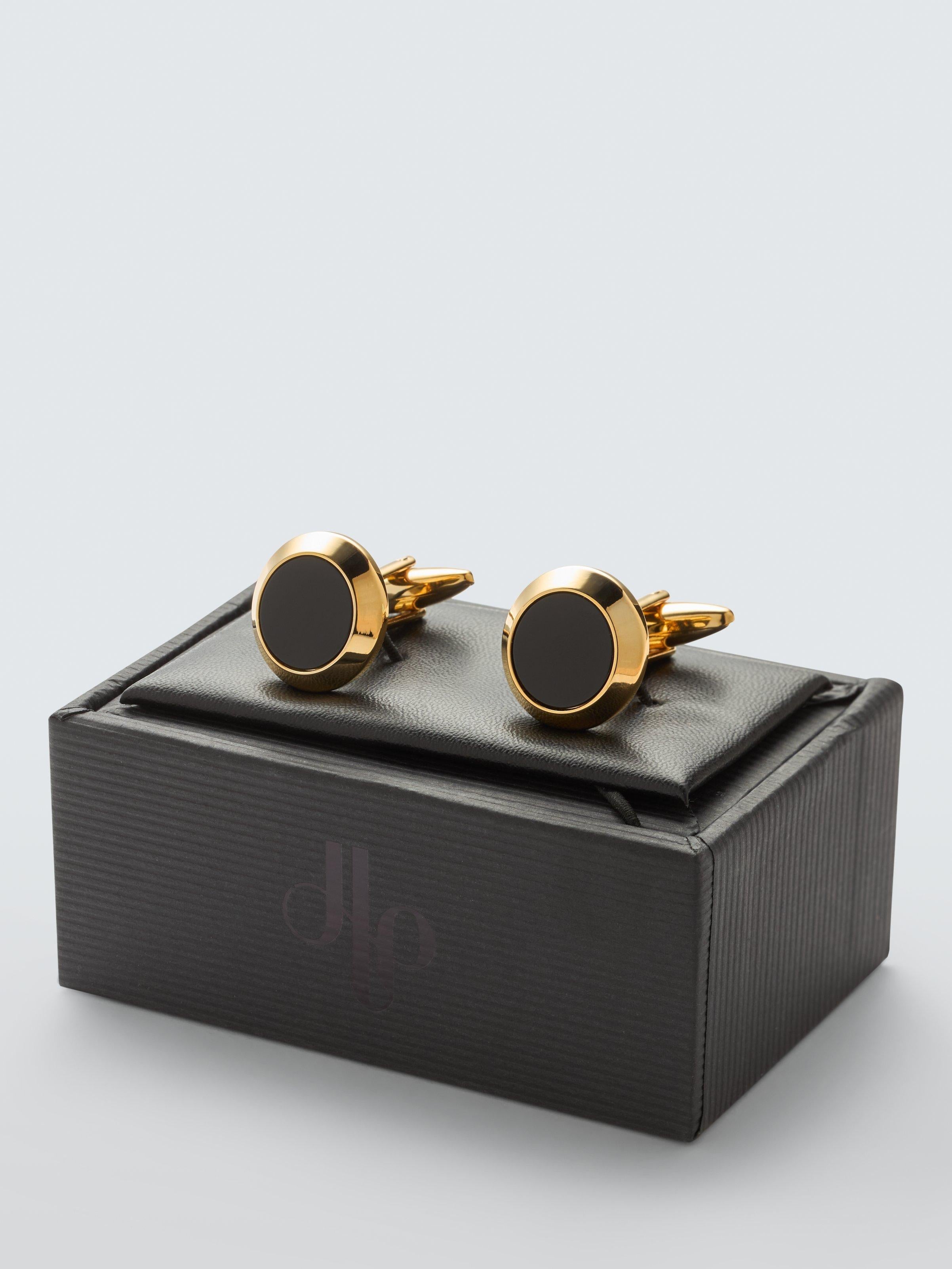 John Lewis onyx cufflinks gold tone, imported from the UK