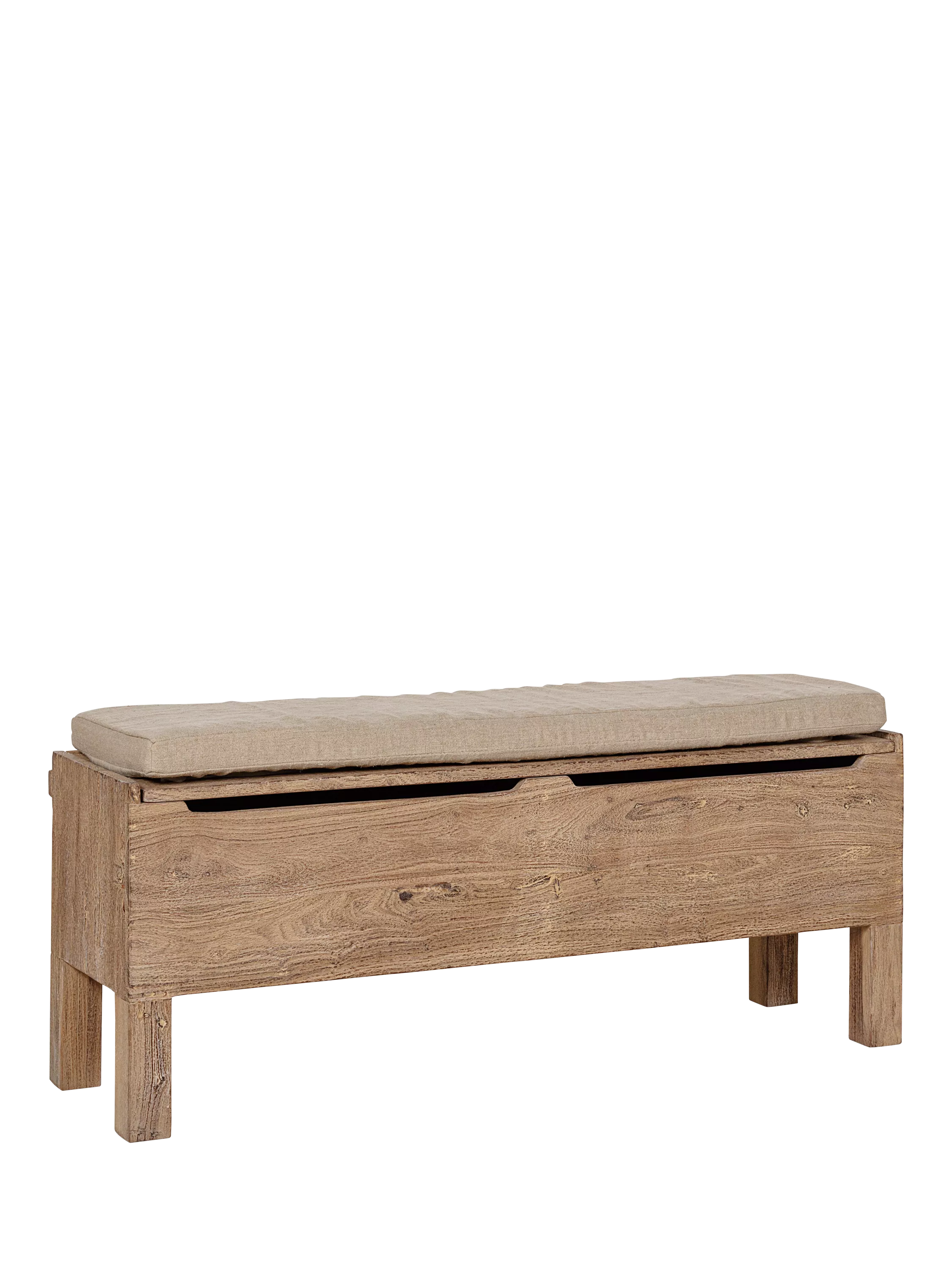 nkuku Teni storage bench in natural reclaimed wood (British brand)
