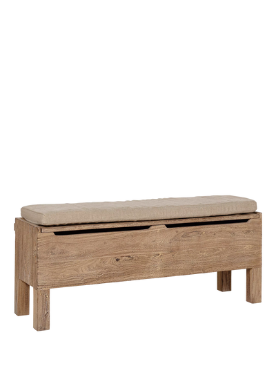 John Lewis nkuku Teni Reclaimed Wood Storage Bench, Natural- Buy online at McGrocer