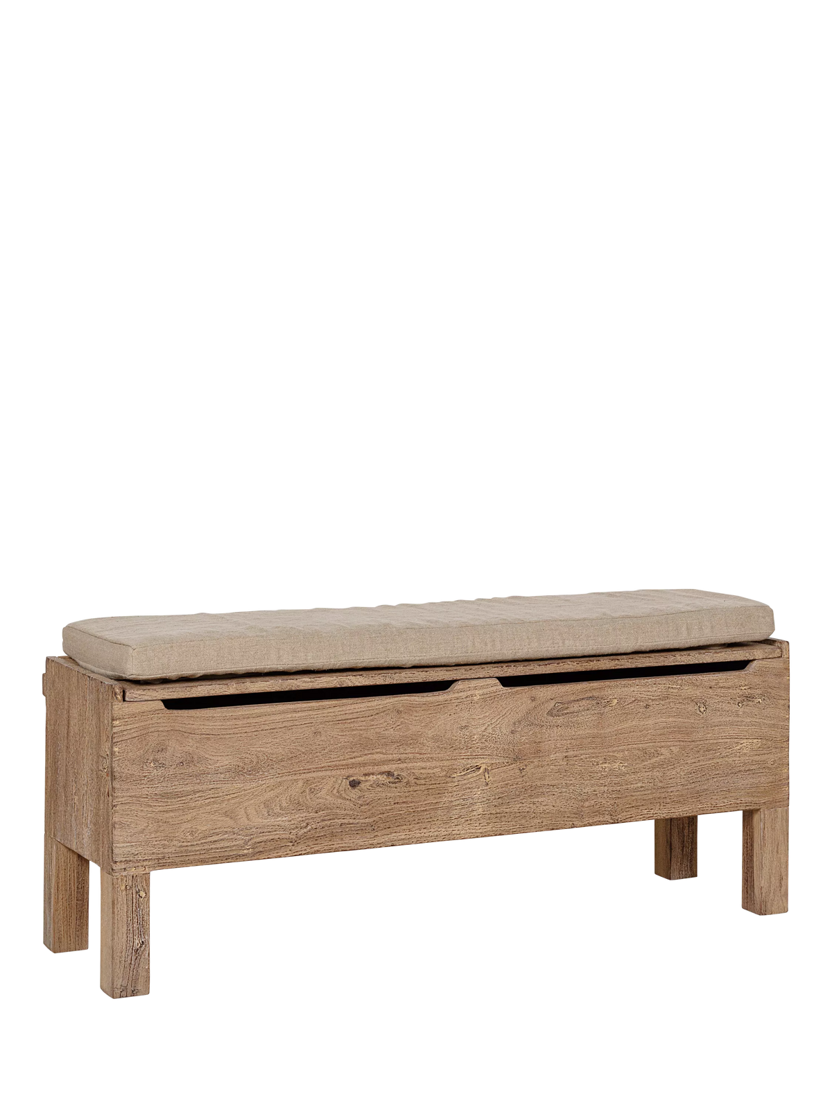 nkuku Teni storage bench in natural reclaimed wood (British brand)