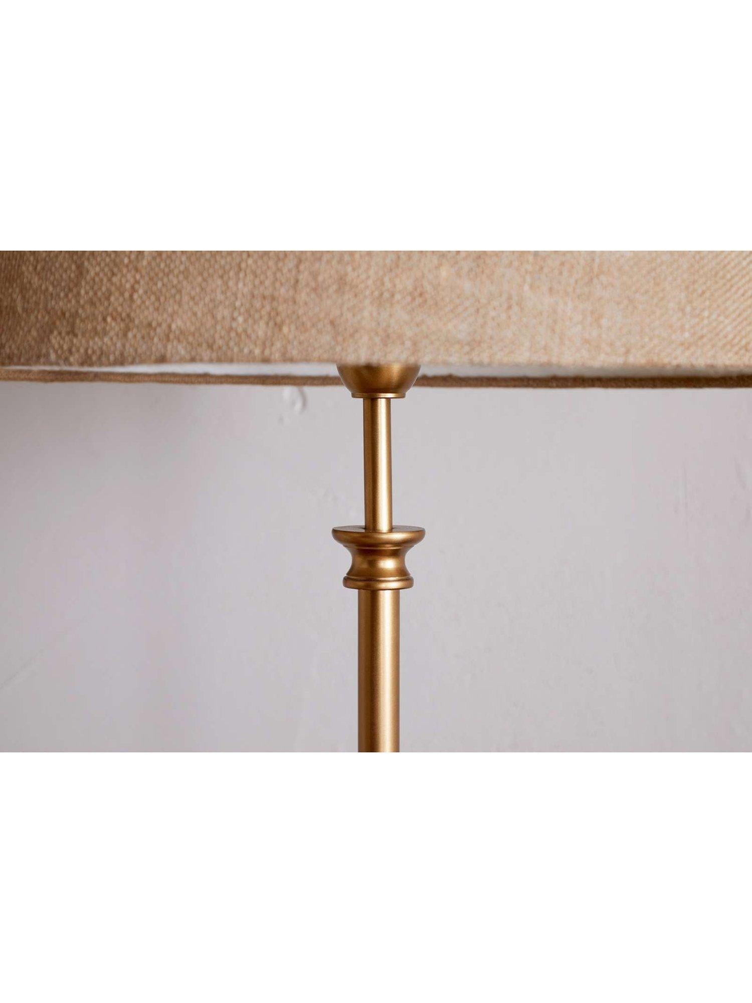 nkuku Ehadi floor lamp base antique brass, imported from the UK