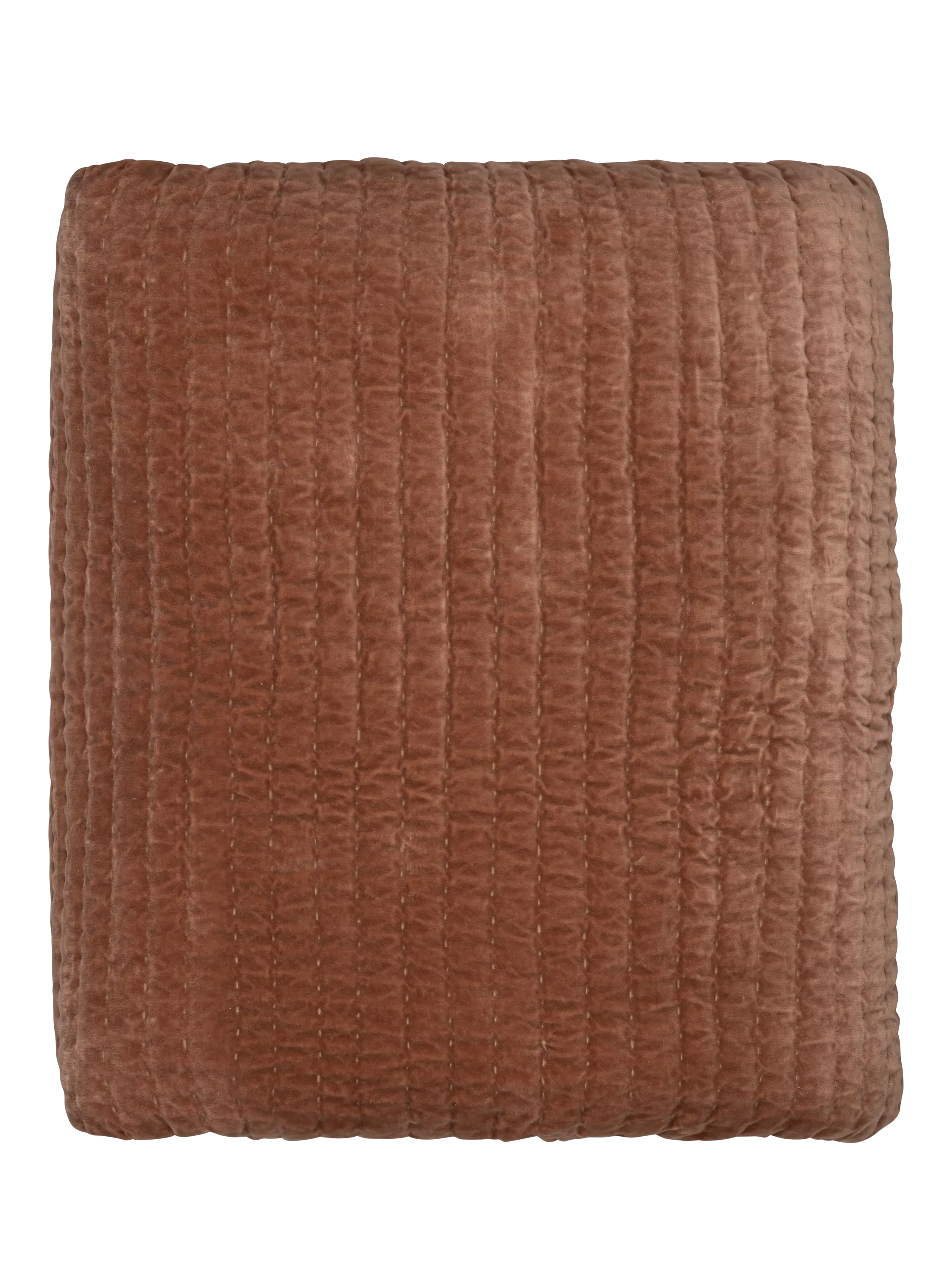 nkuku Nidra Quilted Bedspread rust, UK version