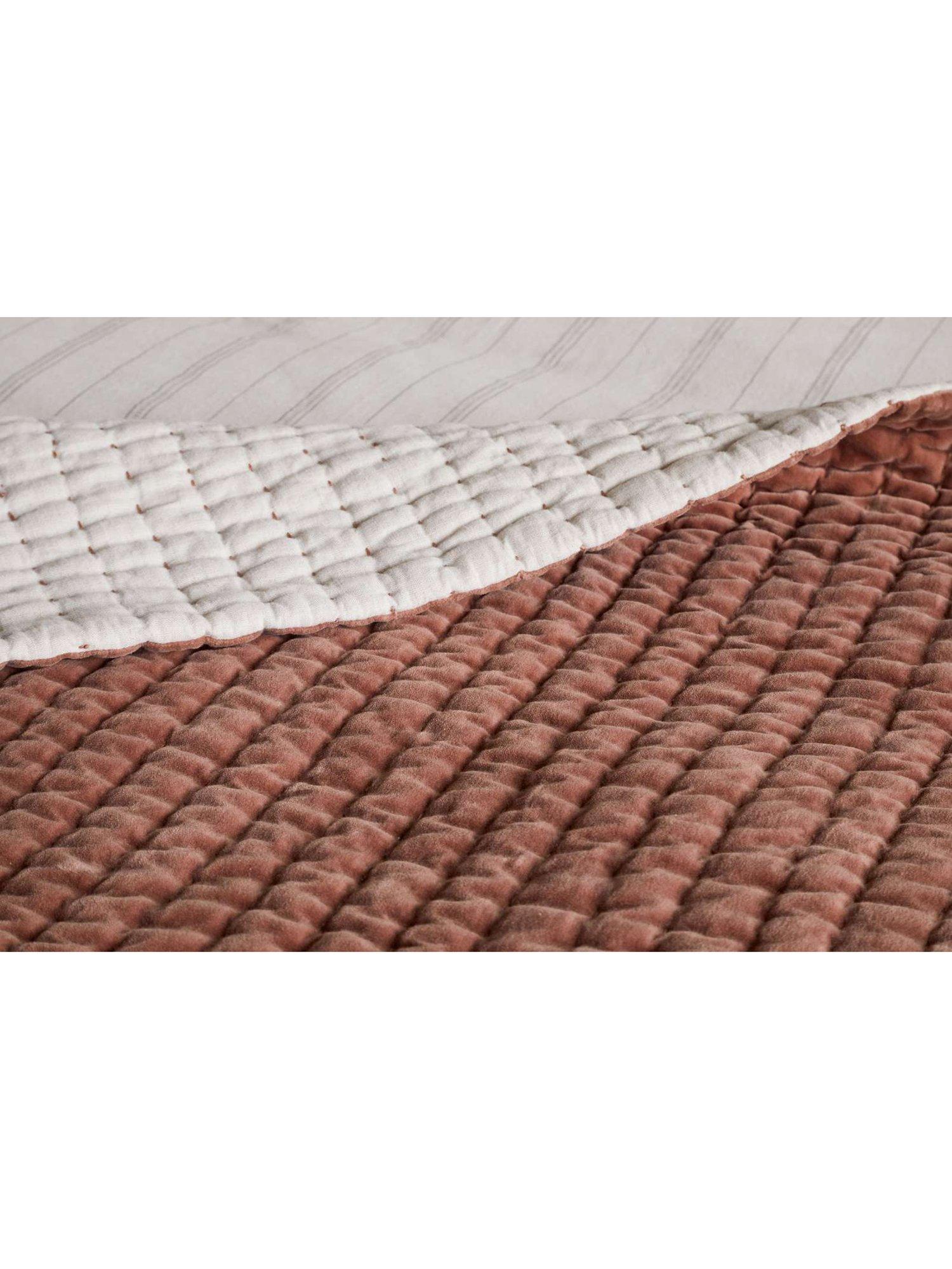 nkuku Nidra Quilted Bedspread rust, UK version