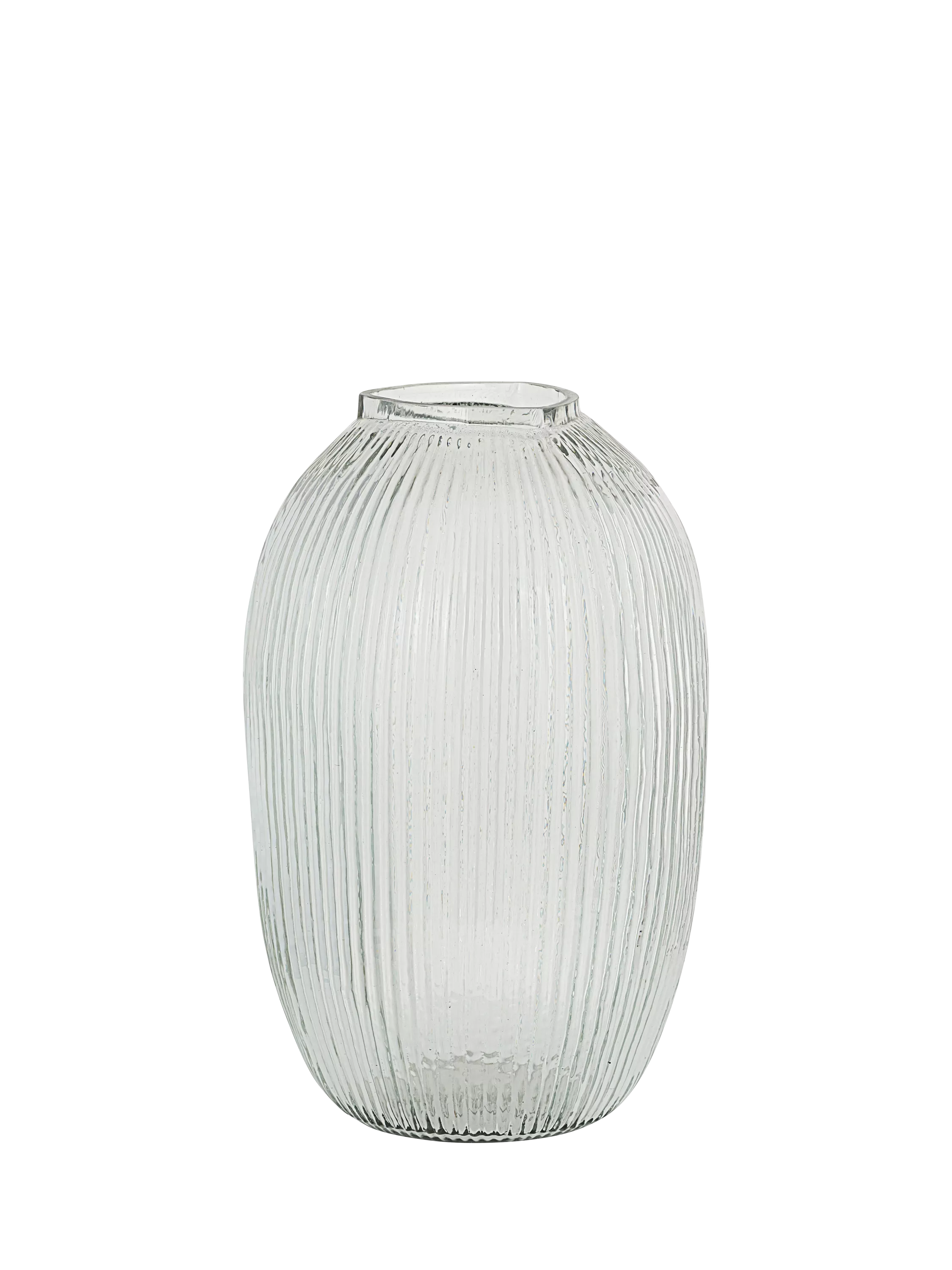 nkuku ribbed glass vase 40cm clear (British brand)