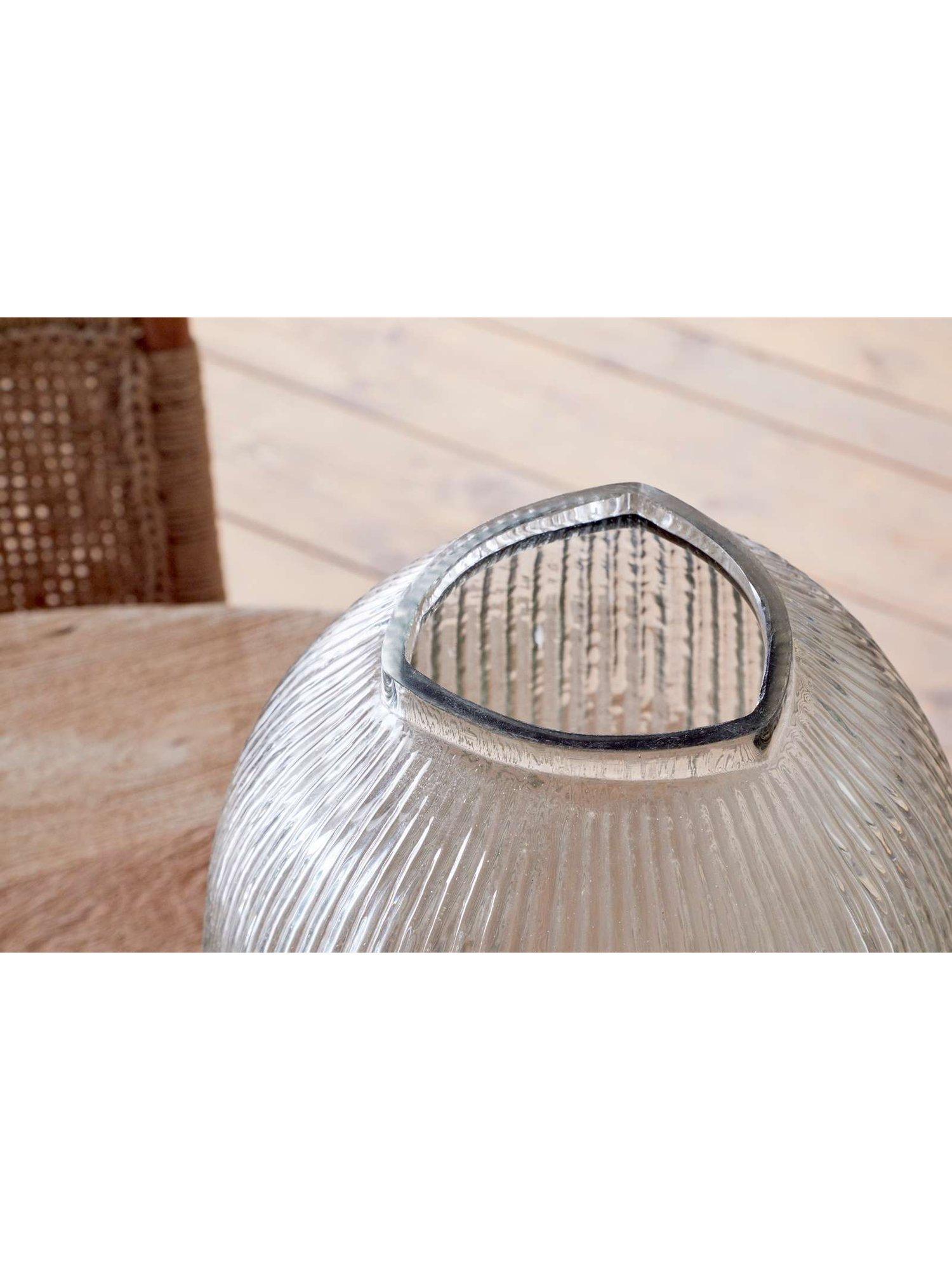 nkuku ribbed glass vase 40cm clear (British brand)