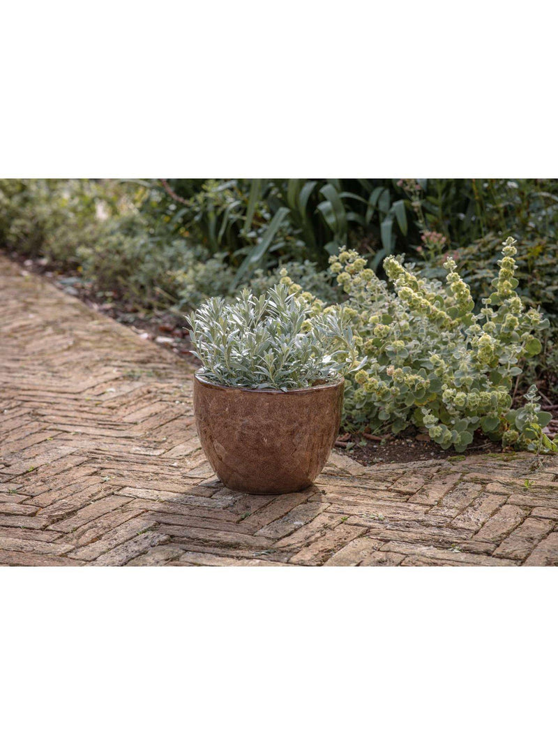 nkuku Dunai terracotta planter 44cm dark brown (British brand)