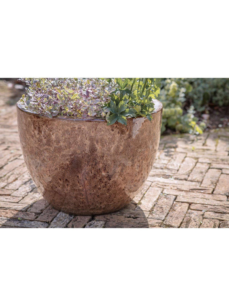 nkuku Dunai terracotta planter 44cm dark brown (British brand)
