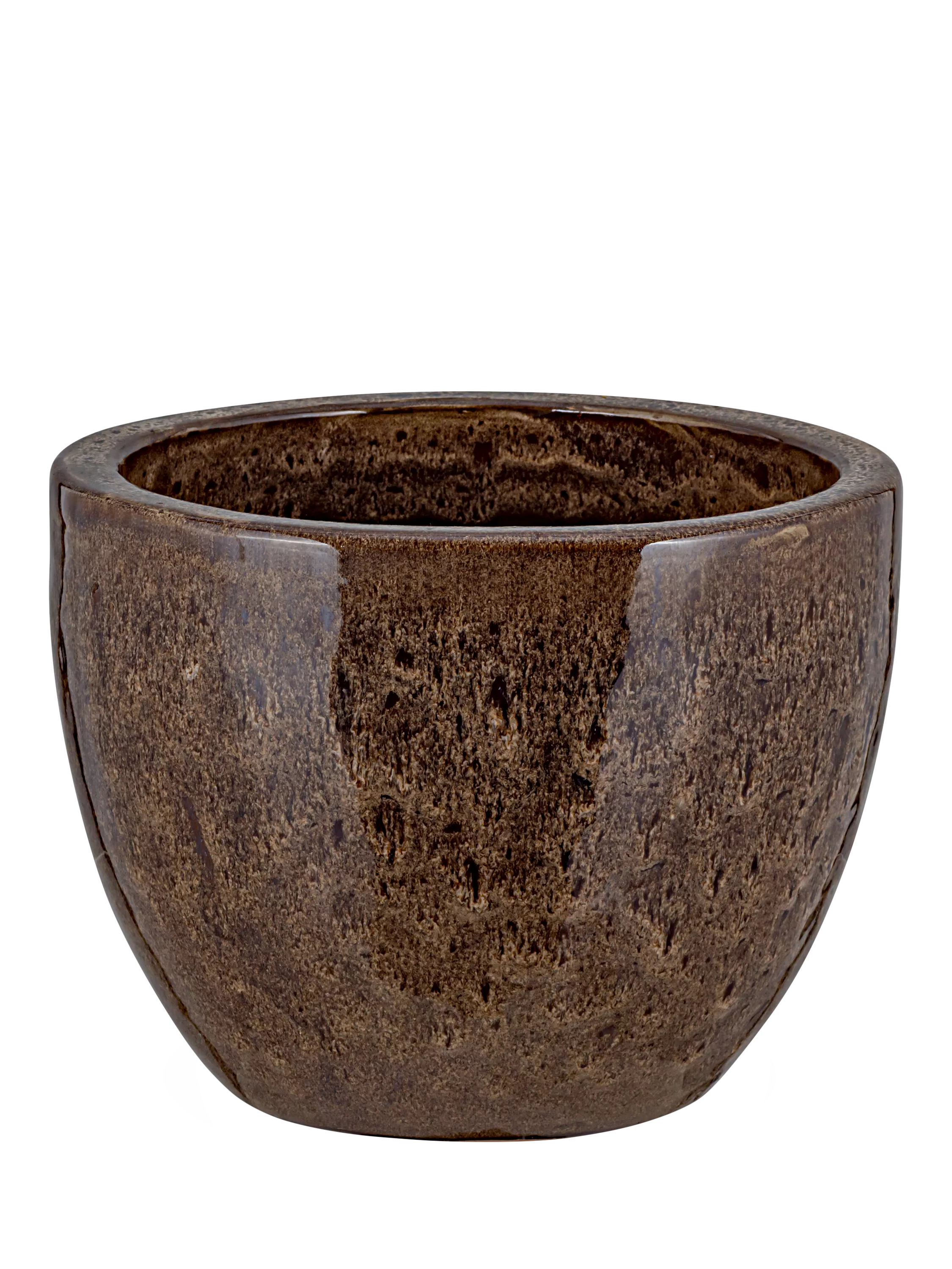 nkuku Dunai small terracotta planter 27cm metallic copper - British product