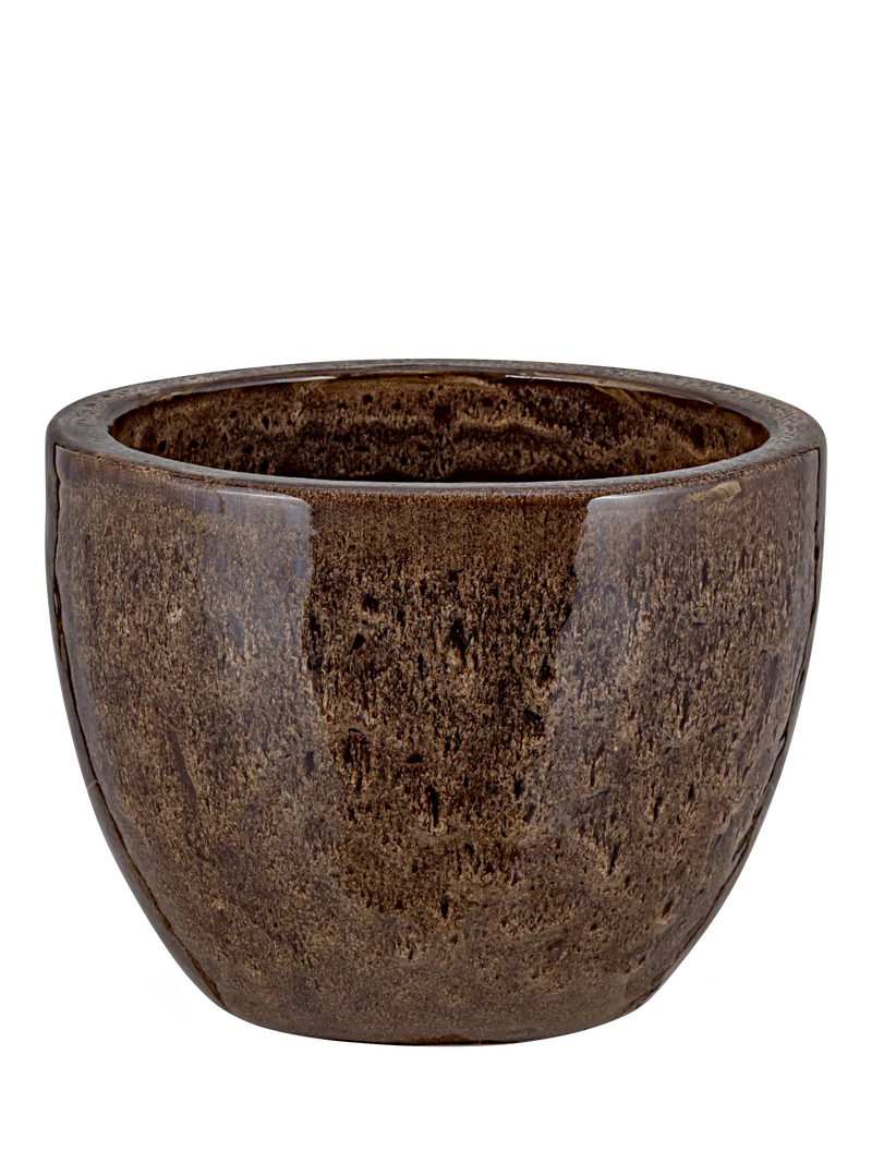 nkuku Dunai small terracotta planter 27cm metallic copper - British product