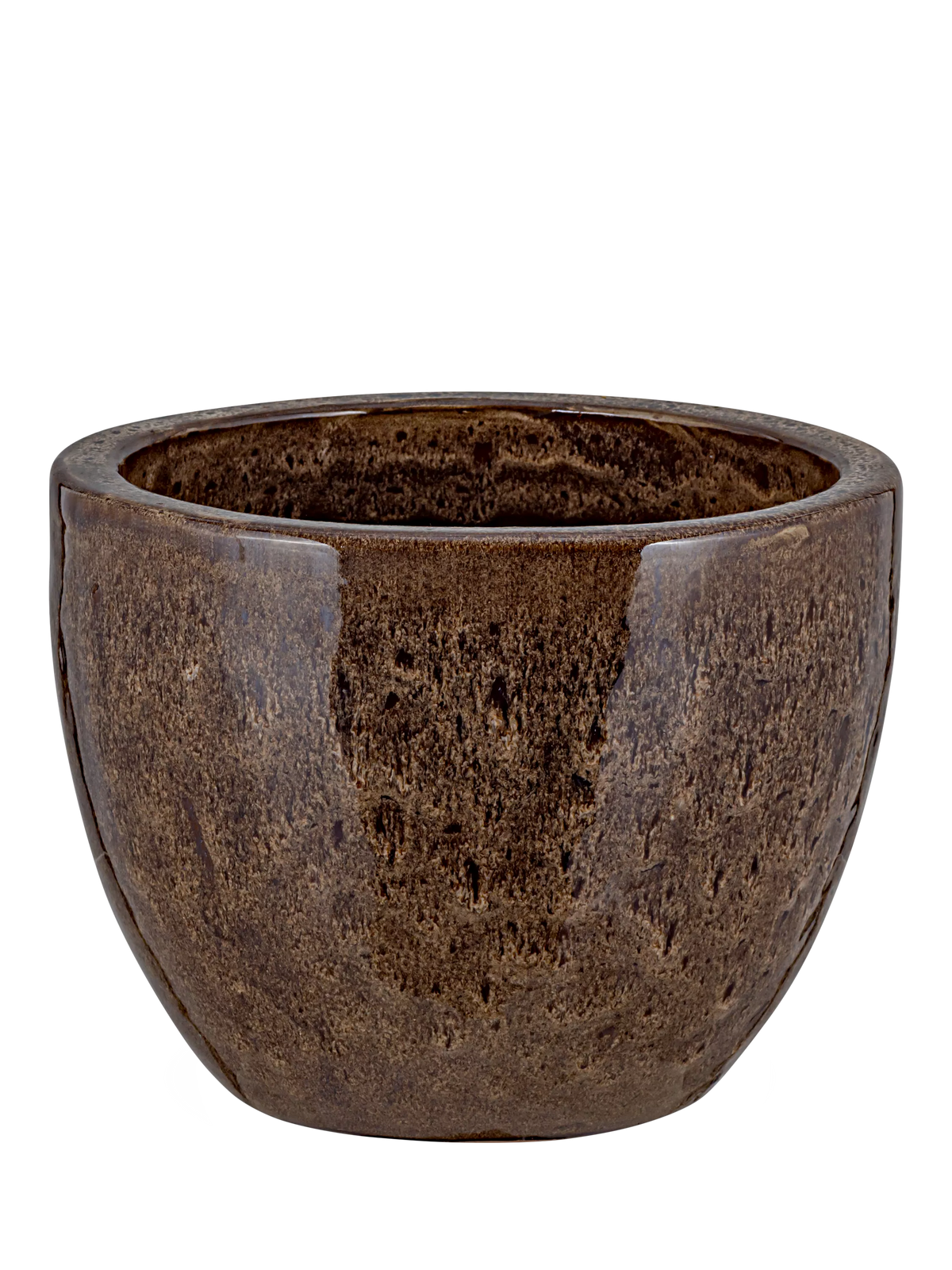 nkuku Dunai small terracotta planter 27cm metallic copper - British product