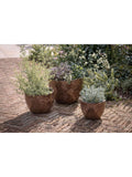 nkuku Dunai small terracotta planter 27cm metallic copper - British product