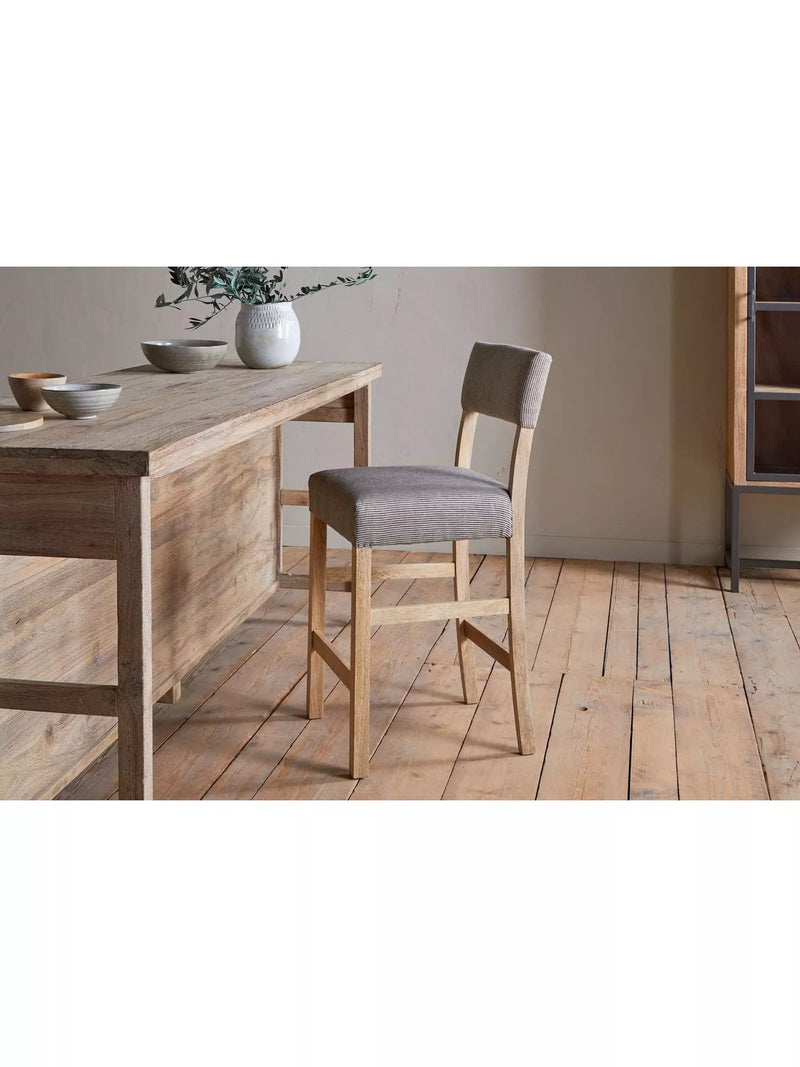 nkuku Nadeeka mango wood counter chair natural finish, imported from the UK