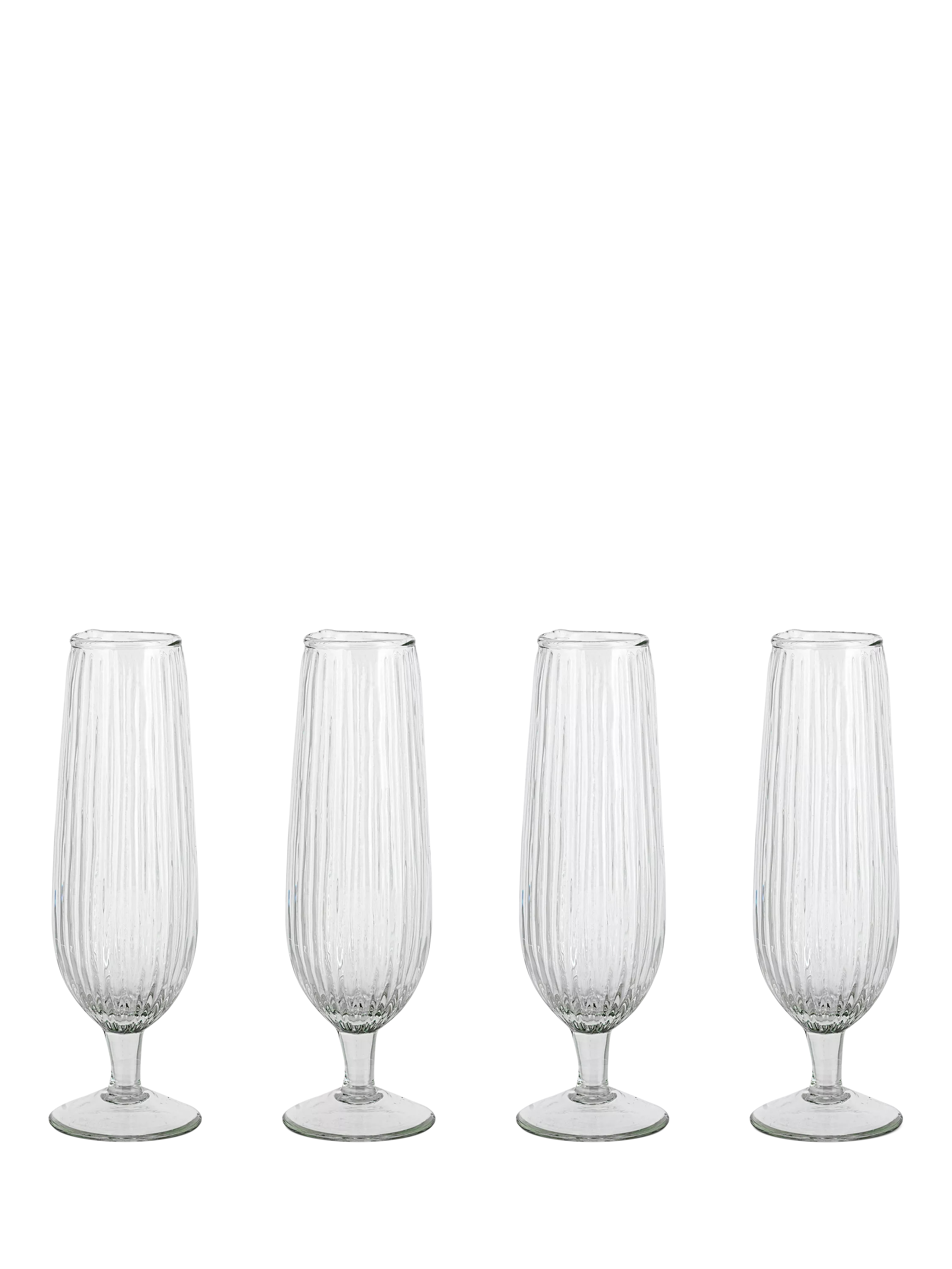 nkuku ribbed champagne flutes set of 4 300ml, UK version